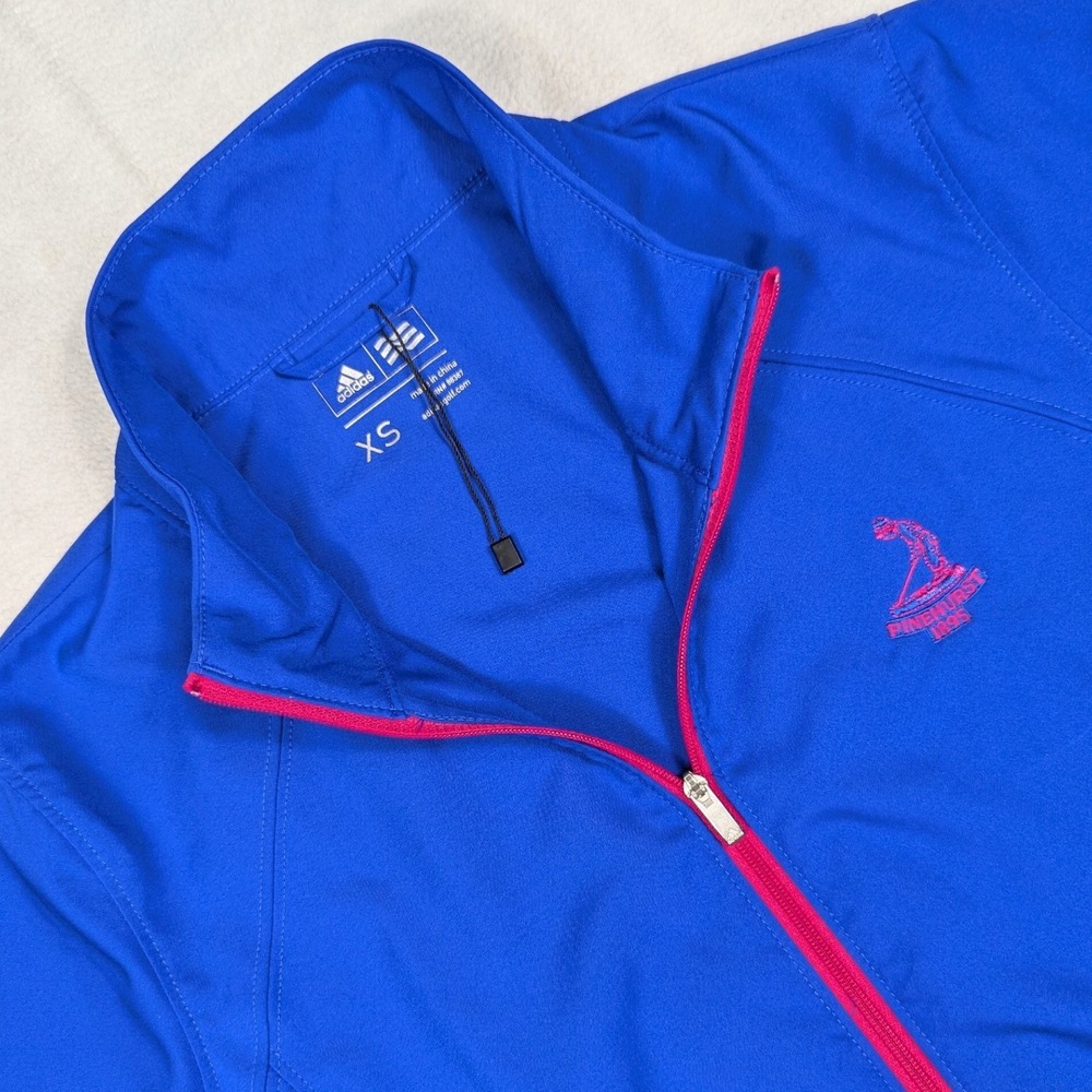 Adidas Golf PGA Pinehurst 1895 Full Zip Jacket Womens XS Blue Pink Performance